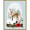 Snow Globe Village III Reindeer by Victoria Barnes 18-in. W x 24-in. H. Canvas Wall Art Print Framed in Gold